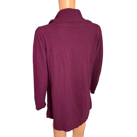 Margaret Winters Burgundy Cowl Neck Sweater XS Oversized Lagenlook Crunchy Luxe - Picture 3 of 6